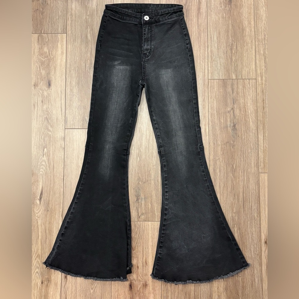 Women's Black High-Rise Flare Jeans
